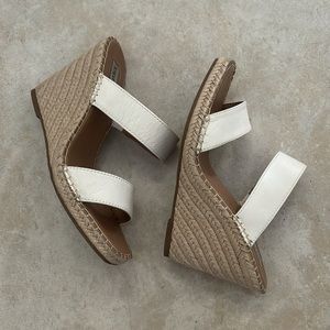 Steve Madden, white espadrille wedges